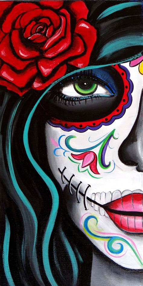 Green Eyes, Day of the Dead Art by Melody Smith