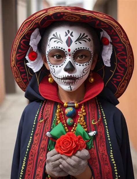 Premium AI Image | People wearing traditional Day of the Dead masks and ...