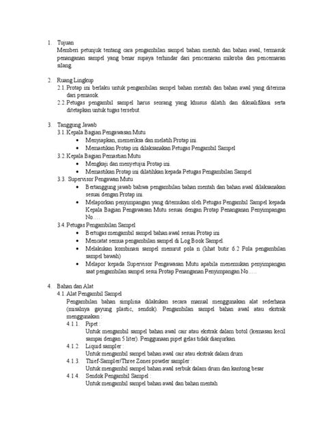 case pengambilan sample bahan