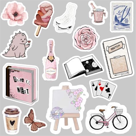 Stickers Стикер арт Цветочные иллюстрации Шаблоны карт