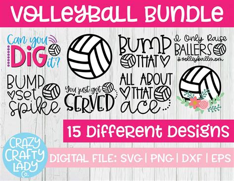 Volleyball Svg Cut File Bundle So Fontsy