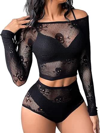 Buitifo Womens Lingerie Set Fishnet Babydoll Bodysuit Sexy Nightwearr