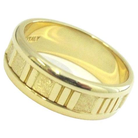 TIFFANY And Co Atlas 18K Gold Numeric Ring 5 5 For Sale At 1stDibs