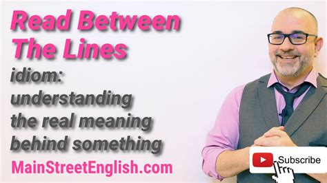 English Idioms Read Between The Lines Youtube