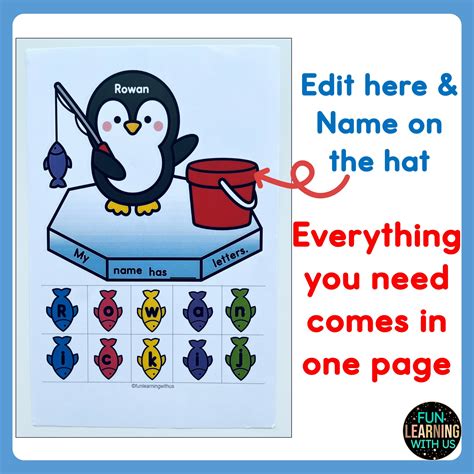 Penguin Name Crafts | Polar Animal Editable Name Activity | Made By