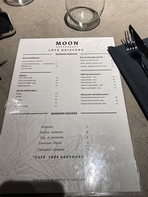 Menu At Moon Restaurant Villeurbannelyon Villeurbanne