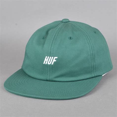 Huf Slant 6 Panel Strapback Cap Dark Green Skate Clothing From Native Skate Store Uk