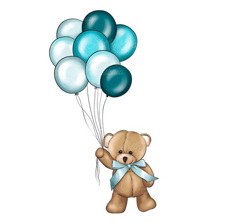 Teddy Bear Clipart Balloon Clipart Baby Shower Clipart Its A Boy