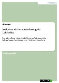 Inklusion als Herausforderung für Lehrkräfte von Anonym Fachbuch