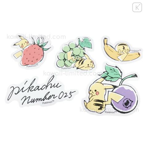 Japan Pokemon Vinyl Deco Sticker Set Pikachu Fruits Kawaii Limited