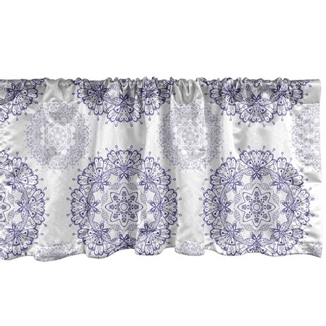 Oriental Window Valance Pack Of 2 Mandala Inspired Motif With Flower