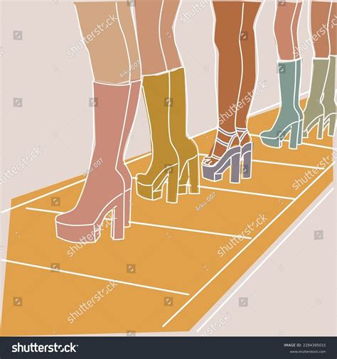 70s Boots On Disco Dance Stock Vector Royalty Free 2294395015