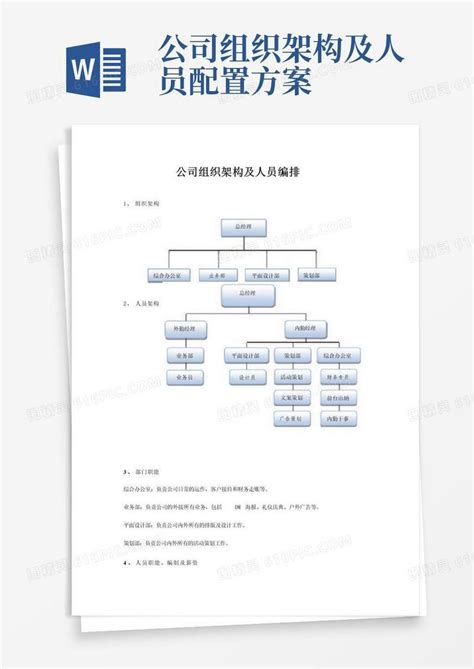 完整版公司组织架构及人员编排word模板免费下载编号142a8mygw图精灵