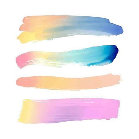 Premium Vector Colorful Brush Strokes Multicolor Gradient Collection Vector Illustration