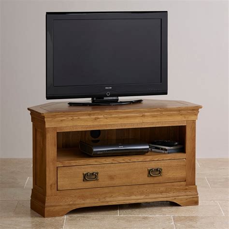 French Farmhouse Corner Tv Unit Solid Oak Oak Furniture Land