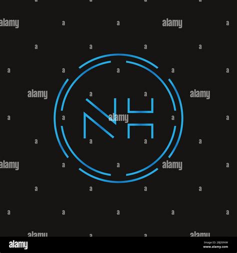 Initial Letter Nh Logo Design Vector Template Digital Abstract Nh