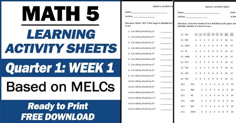 Math 5 Learning Activity Sheets