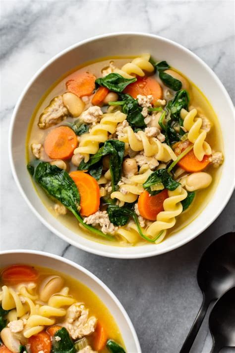 Ground Turkey Soup With Vegetables And Pasta Salt Lavender