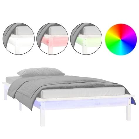 Omabeta Lits Accessoires Cadre De Lit Led Blanc X Cm Simple