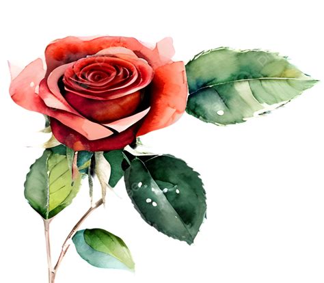 Romantic Red Rose Watercolor Design Red Rose Watercolor Poster