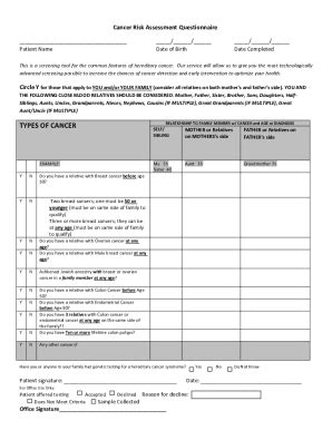 Fillable Online Hereditary Cancer Syndromes And Risk Assessment Fax