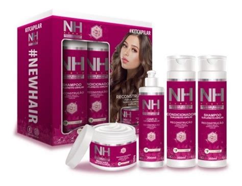 3 Kits Capilares New Hair Nh Belkit 4 Produtos Mercado Livre