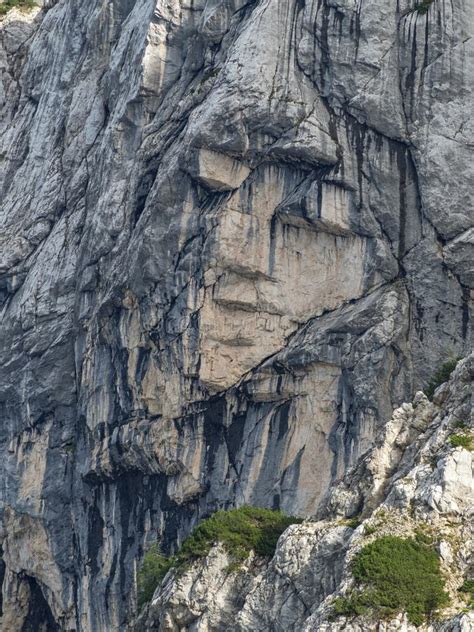 The Pagan Girl Image Of A Womans Face Created By Rock Fractures Stock