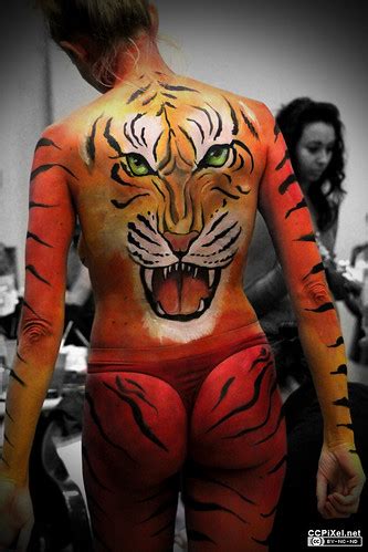 Bodypaint Tiger View It On Black Eye The World Through My I