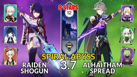 New 3 7 Spiral AbyssC0 Raiden Shogun C0 Alhaitham Spread Floor 12