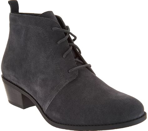 Vionic Suede Lace Up Ankle Boots Andi QVC