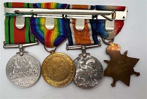 WW1 1914 15 Star Medal Trio Def COMINS 16th Middlesex R R West Kent