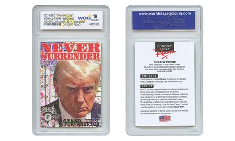 Donald Trump Th President Mugshot Trading Card By Rency Art Graded