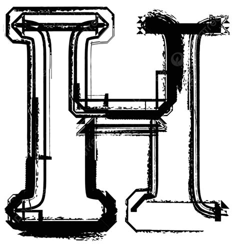 รูปกรันจ์ฟอนต์อักษร H ตัวอักษรกรันจ์ เวกเตอร์ Png จดหมาย กรันจ์ ตัว