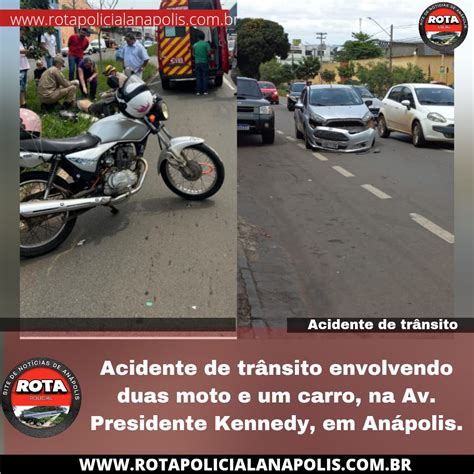 Acidente de trânsito envolvendo duas moto e um carro na Av Presidente