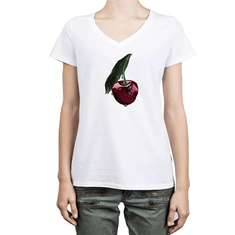 Cherry Original Hand Paint Design T Shirt Purple Cherry Berry Tees