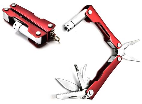 Turystyczny Multitool Survival Brelok Latarka N Scyzoryk Otwieracz