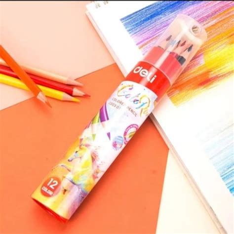 Jual Deli Ec Pensil Warna Warna Dengan Bonus Rautan Pensil