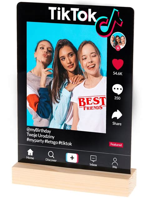 Czarna Ramka Tiktok Twoje Zdjęcie Imię Prezent Y4 WyczarujPrezent