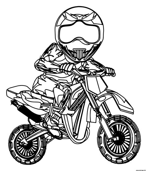 Coloriage Motocross Sport Kids Dessin Motocross à imprimer