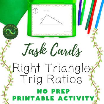 Right Triangle Trig Ratios Soh Cah Toa Task Cards Printable Activity