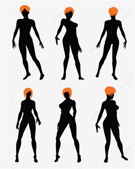 Naked Sexy Girls Silhouette Set Human Naked Vector PNG And Vector