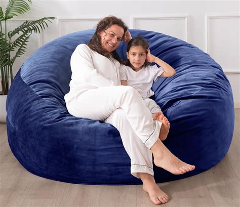 Velvet Fabric Large Bean Bag Chair 4 Ft Memory Foam Bean Bag Chairs For Adults