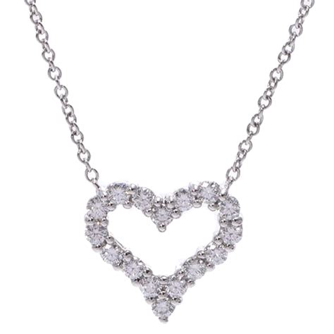 Tiffany & Co. Sentimental Diamond Heart Platinum Necklace Tiffany & Co ...