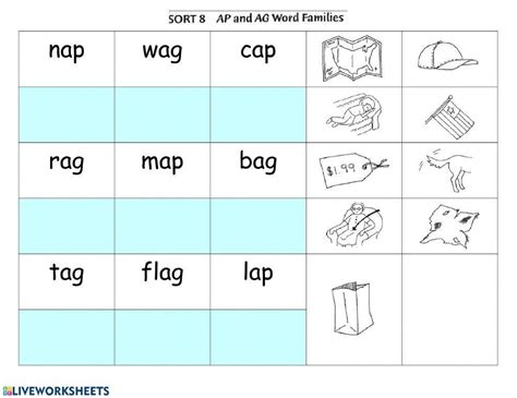 Words Their Way Sort 8 Match Worksheet Live Worksheets