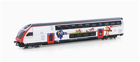 Hobbytrain H25123 Sbb Ic2020 2nd Class Bi Level Driving Coach Vi Rainbow Railways