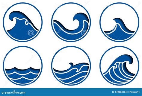 Ocean Wave Icon Vector Logo Stock Vector Illustration Of Identity