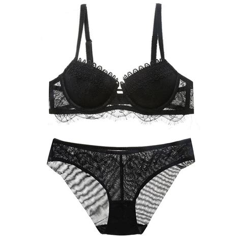 Lingerie Sexy Lace Bra Set Embroidered Push Up Adjusted Straps