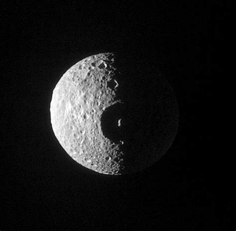 ESA - Mimas's Crater Herschel head on