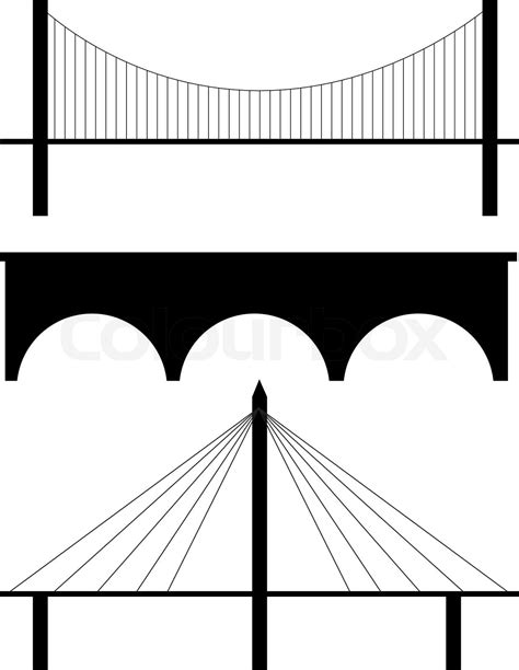 bridge silhouette vector | Stock vector | Colourbox