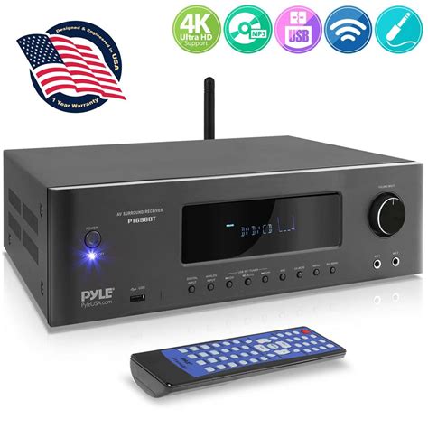 Pyle Pt Bt Wire Less Bt Streaming Home Theater Receiver Ch